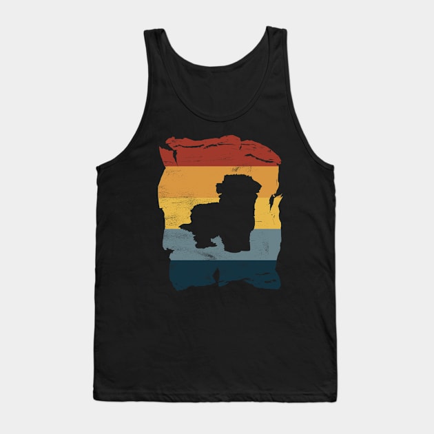 Maltipoo Distressed Vintage Retro Silhouette Tank Top by DoggyStyles